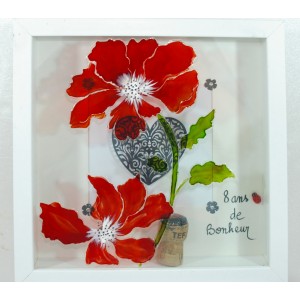 Cadre vitrine coquelicot